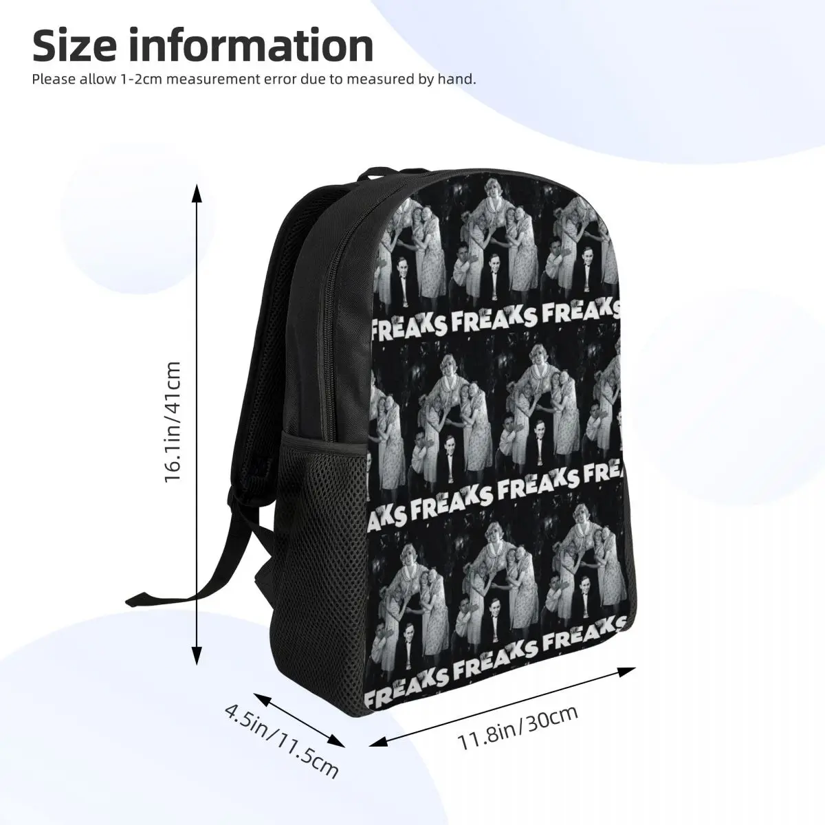Freaks 1932 Gobble We Accept Her One Of Us Student Backpack School Bag Hiking Travel Daypack for Men Women Bookbag Shoulder Bags