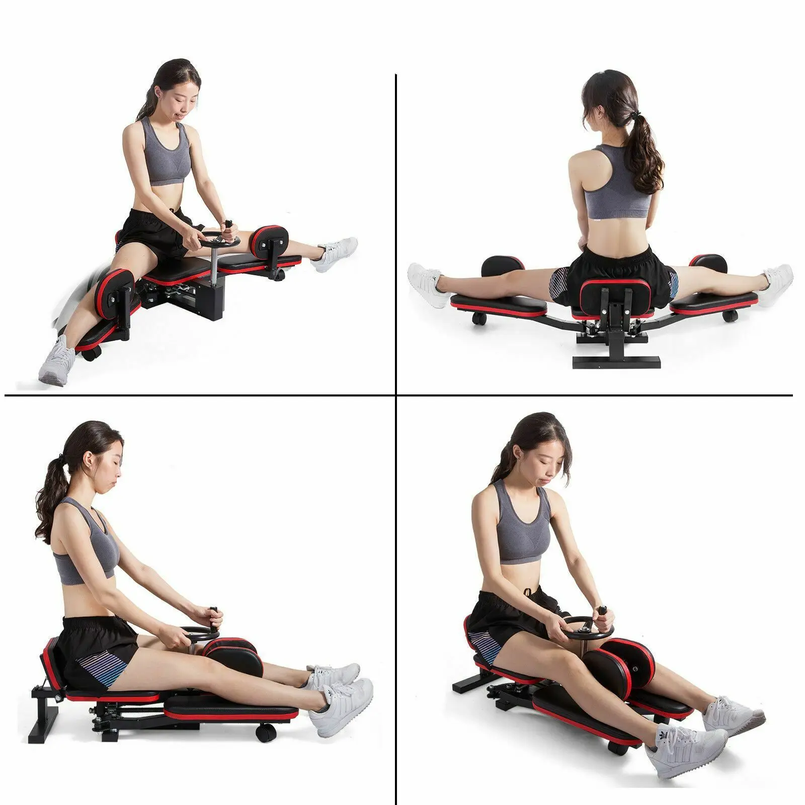 Máquina de estiramiento con rueda ajustable y asiento de gran tamaño, máquina de ejercicio de Yoga para piernas divididas, gimnasio, Fitness, precio barato