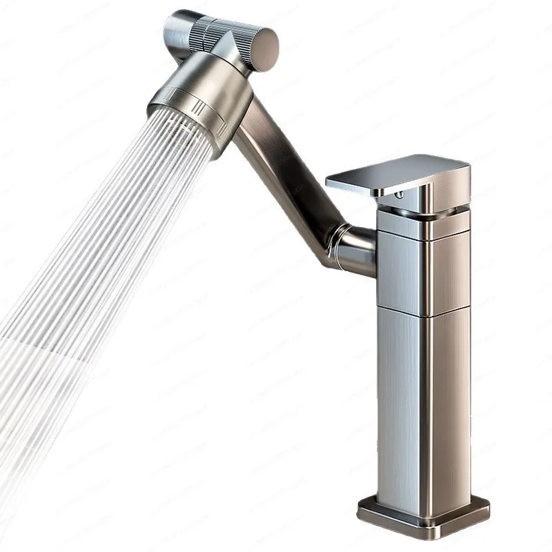 Full Brass Lucky Cat Faucet, 360° Swivel Spout for Bathroom Sink, Hot Cold Water Basin Mixer Tap