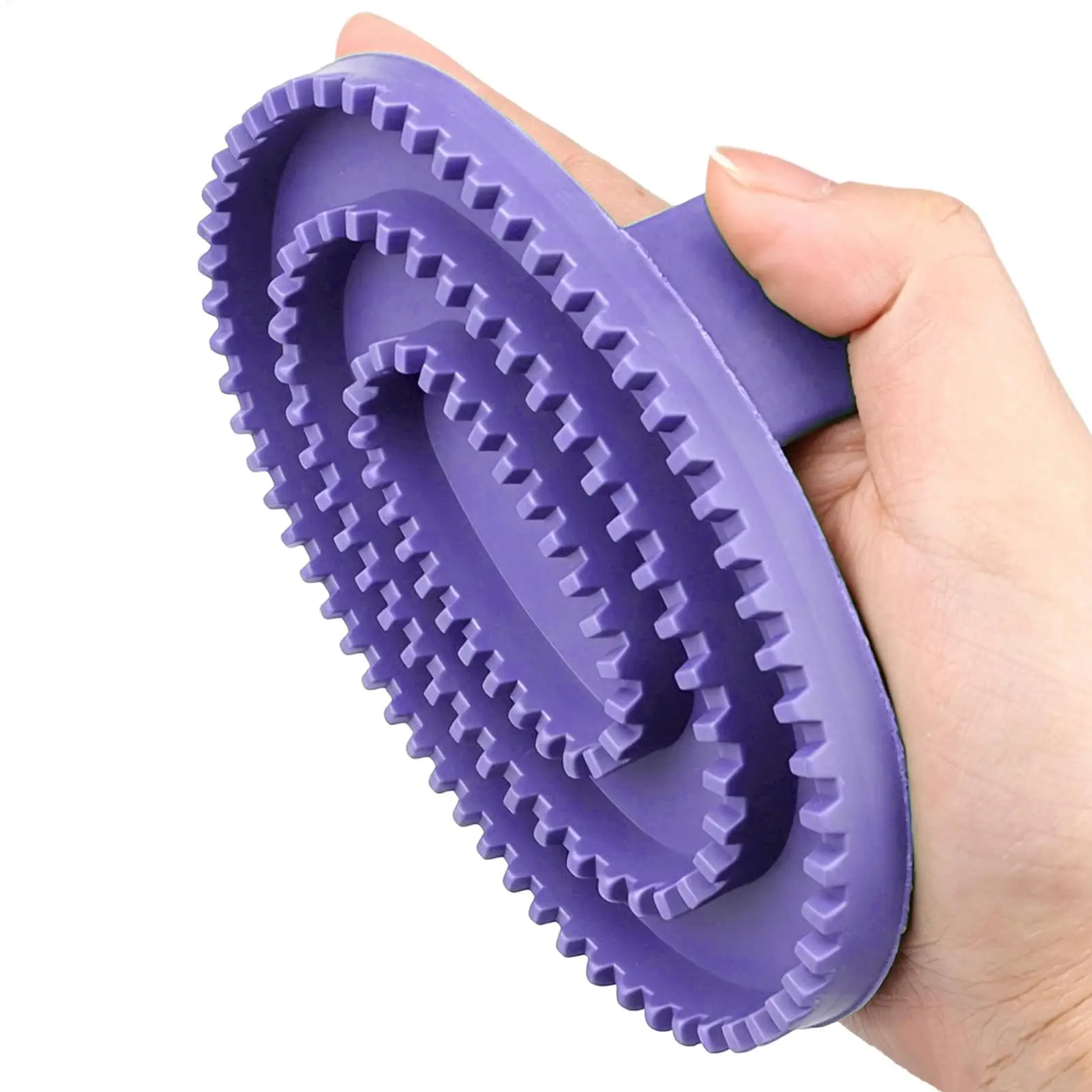 1PC Portable Pet Grooming Comb Brush Horse Care Tool For Bathing And Cleaning Shampoo Brush Massage Rubber Bathing Comb view 3