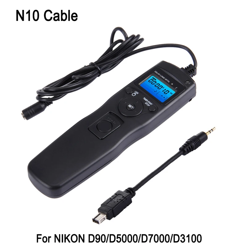 RST-7006 N10 Cable Camera Shutter Release Intervalometer Digital Time Remote Controller For NIKON D90 D5000 D7000 D3100