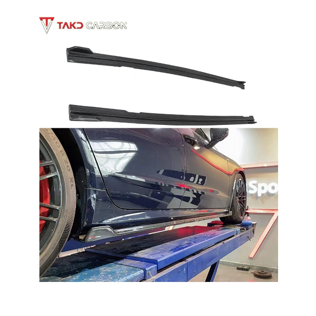 Factory Direct Hot Sale Style universal rear spoilers Dry Carbon Fiber Side Skirts Extensions For AUDI A7 S7 C8