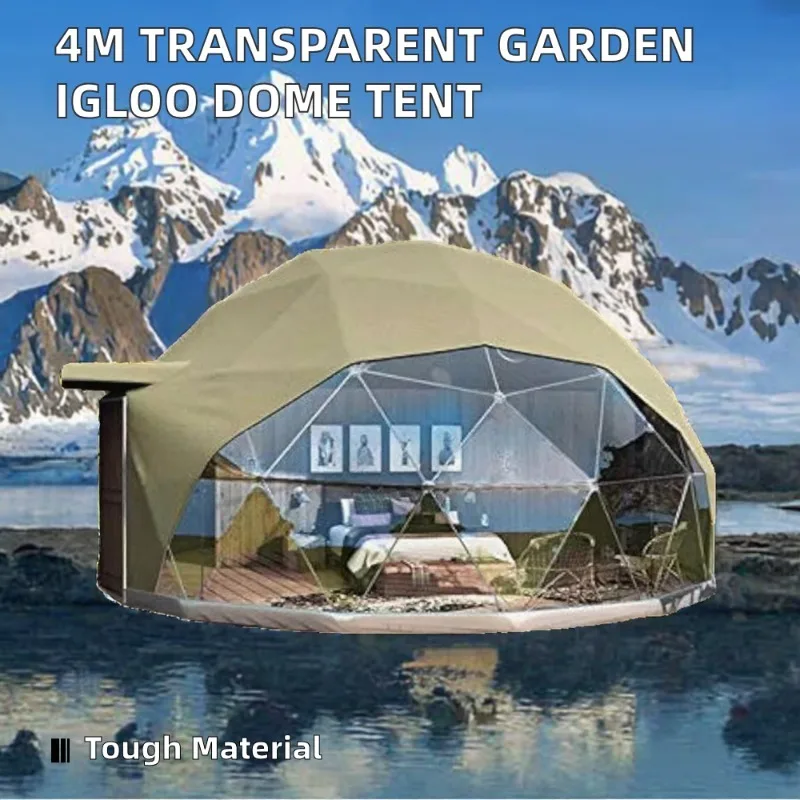 4M Outdoor Luxury Transparent PVC Garden Igloo Geodesic 8M Glamping Dome Tent