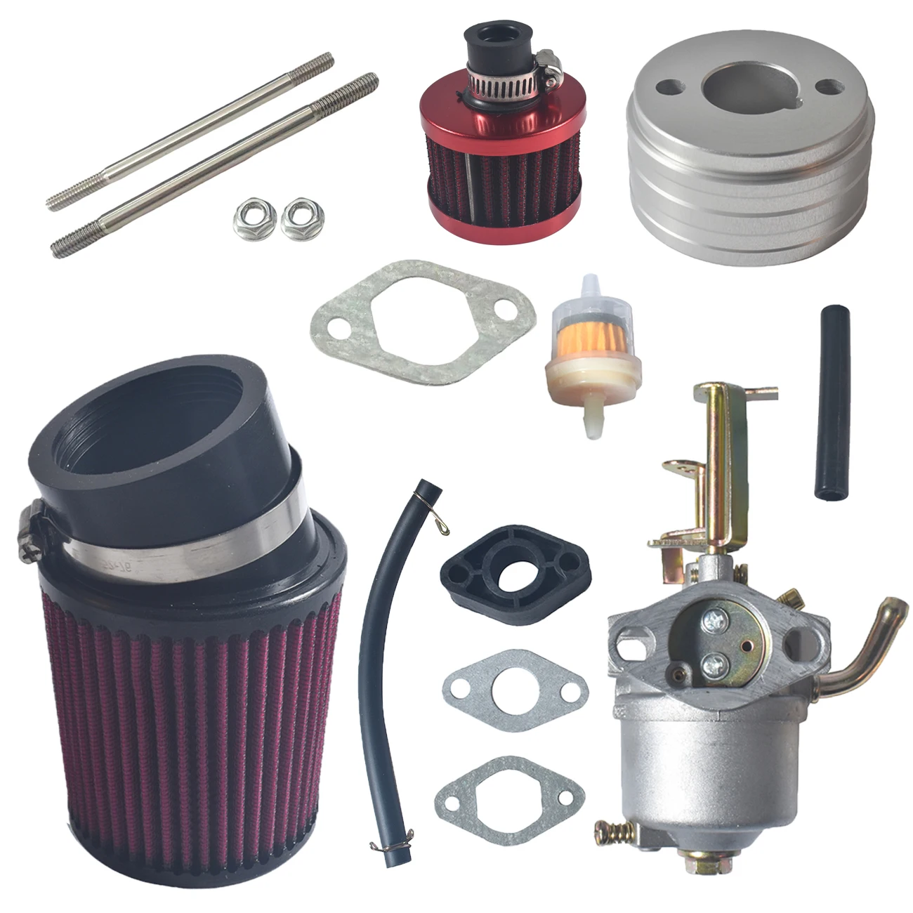 

Red Carburetor Carb With Air Filter Adapter Kit For Predator 79cc 3HP Coleman CT100U CC100X 98cc Mini Bike Go Kart