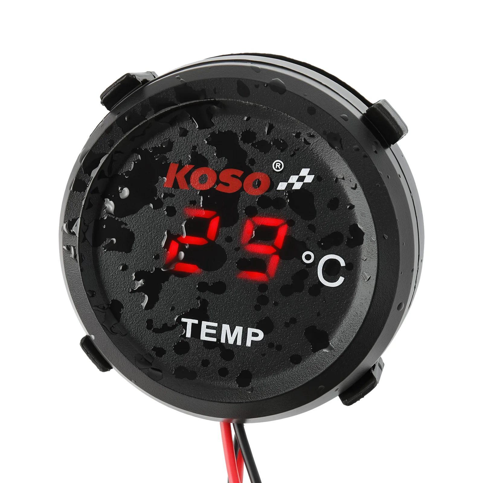 Racing Universal Water Temperature Mini Meter 0°C-200°C Round KOSO Digital Screen Sensor Thermomete Gauges Temp Gauge Water Temp