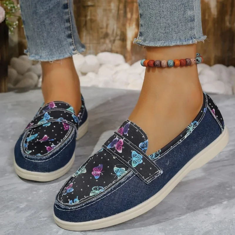 Zapatos planos de punta redonda con estampado de leopardo para mujer, calzado informal con suela de Solft de colores mixtos, gran oferta, Otoño, 2024