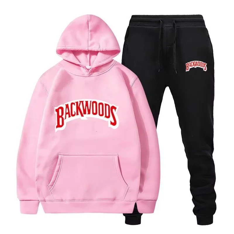 2026 Winter Hoodie Sets Men Fashion Fleece Red Hoodies Black Brand Pants Casual Jogger Suit Tracksuit Sweatshirt Woman Pullover view 5