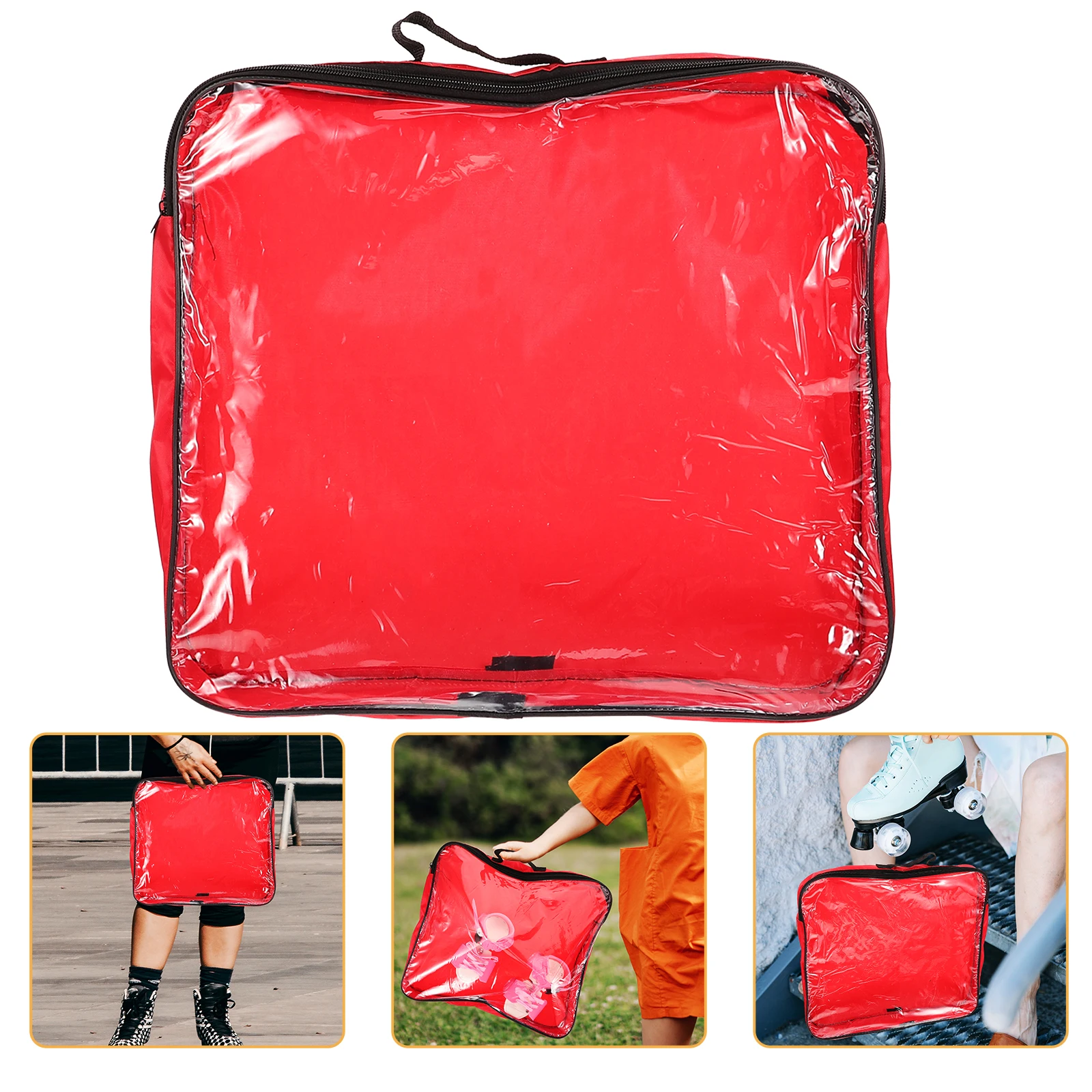 

Red 20L Roller Skates Bag Oxford Cloth Durable Large Capacity Handheld Skate Pouch for Women Child Ice Skating Shoe ganizer
