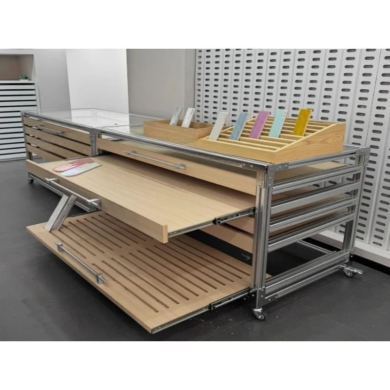 

Shopping mall aluminum profile birch ocean panel display cabinet floor-to-ceiling simple modern office container display