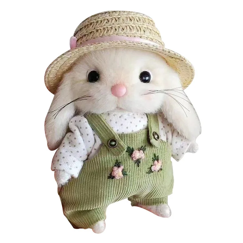 14CM Hot Teddy Gardener Cute Bunny Doll Plush Stuffed Toy Cloth Doll Pendant Girlfriend Birthday Gift Kawaii Dress Up Doll