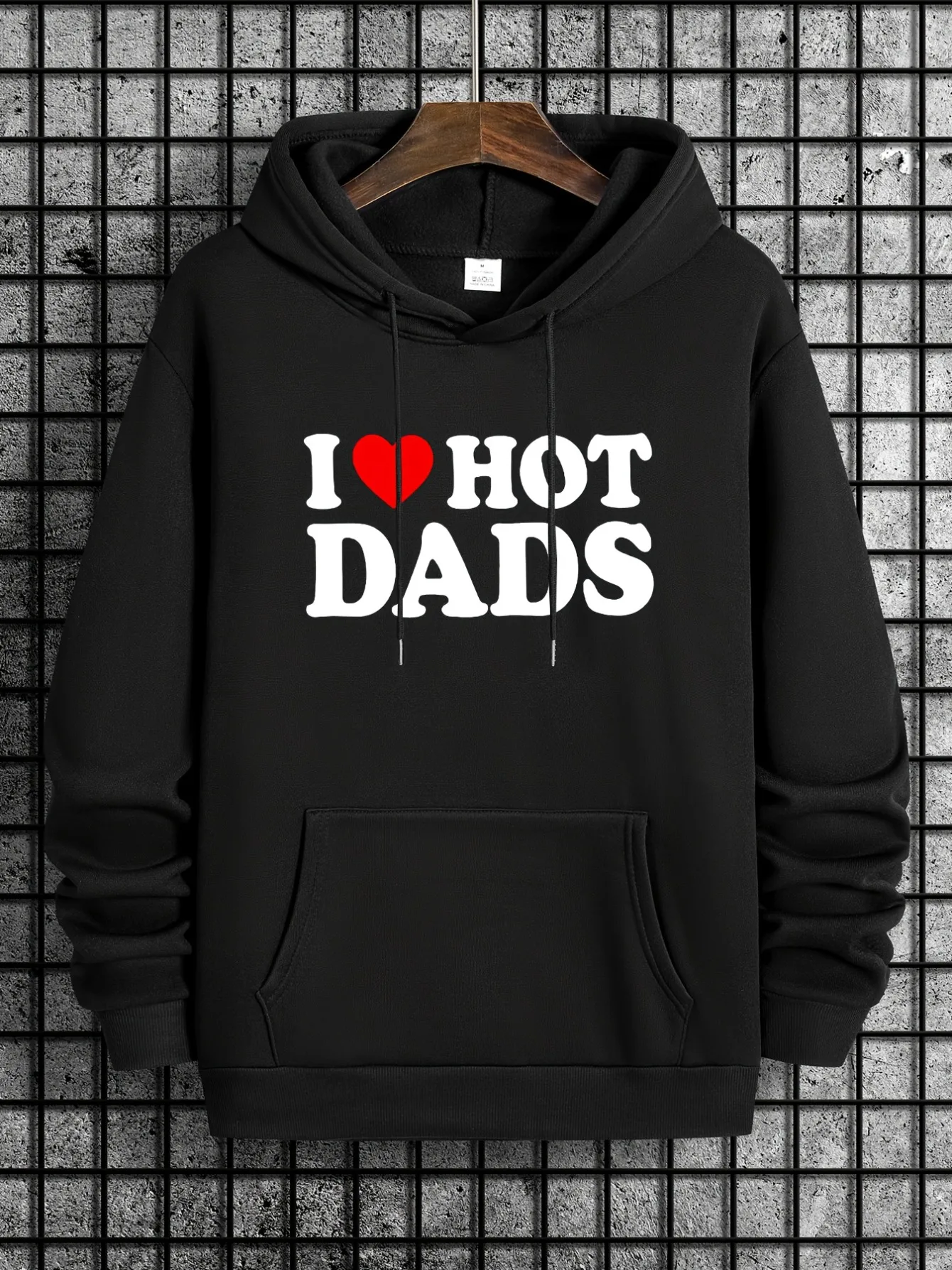 

Мужская забавная толстовка с рисунком «I Love Handsome Dad» с буквами и красными сердечками, повседневный пуловер с капюшоном в уличном стиле