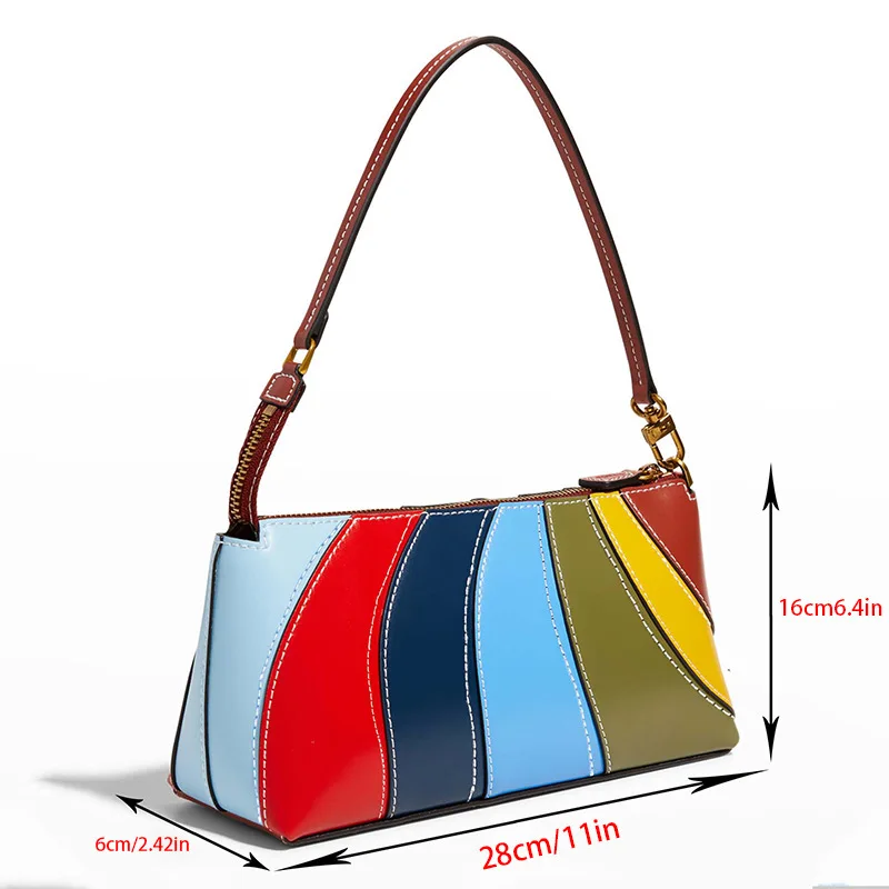 Jamhoo Fashion Women PU Leather Handbags Colorful Patchwork Tote Niche Shoulder Bags For Women Pillow Underarm Bag Purses Bolsa