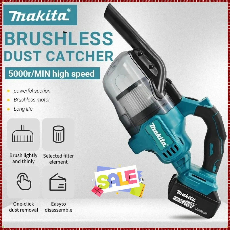 

Makita Cordless Electric Vacuum Cleaner LED Portable Household Industrial Construction Cleaning Tool For Makita Battery