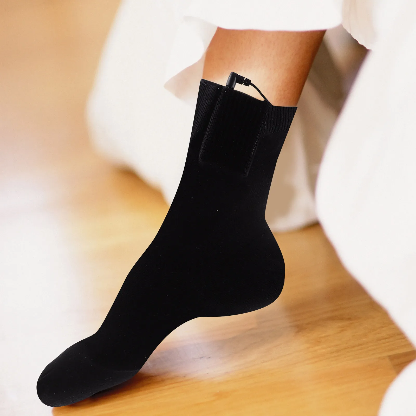 

Pair of 4.5V Thermal Socks Battery Heating Double-Layer Cotton Warm Foot Warmer Free Size Winter Heated Socks with Battery