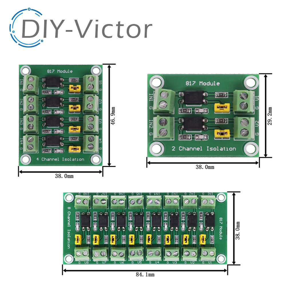 PC817 2 4 8 Channel Optocoupler Isolation Board Voltage Converter Adapter Module 3.6-30V Driver Photoelectric Isolated Module