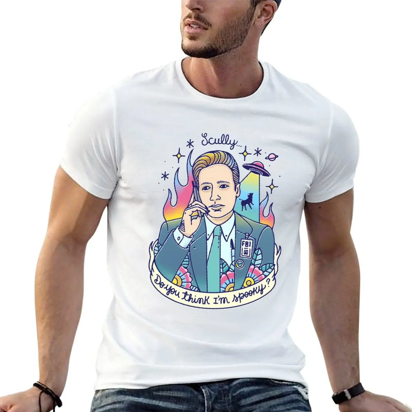 Mulder calling T-Shirt man t shirts graphic printed t shirts for man funny t shirts dark humor T-shirt