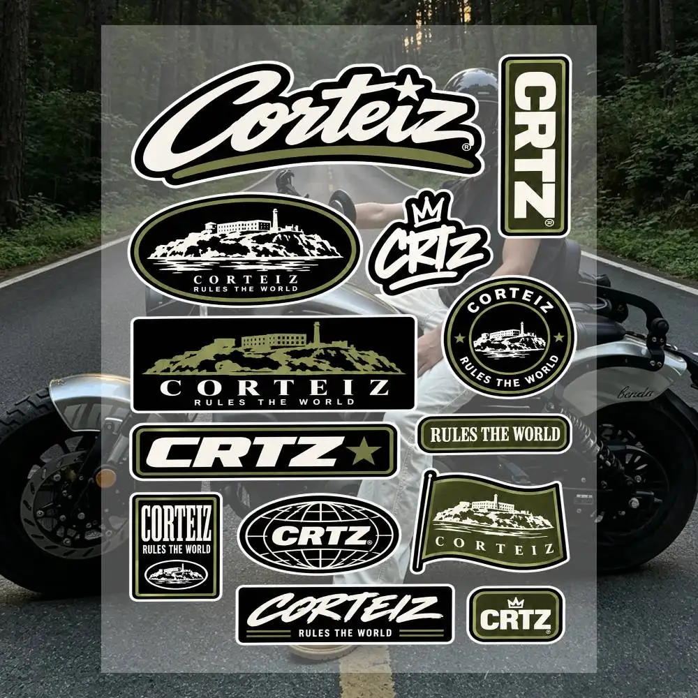 A-Co-rti-z Sticker Sheet Waterproof Vinyl Decals Racing Logo Stickers For Moto Helmet Car Bike Laptop Stickers