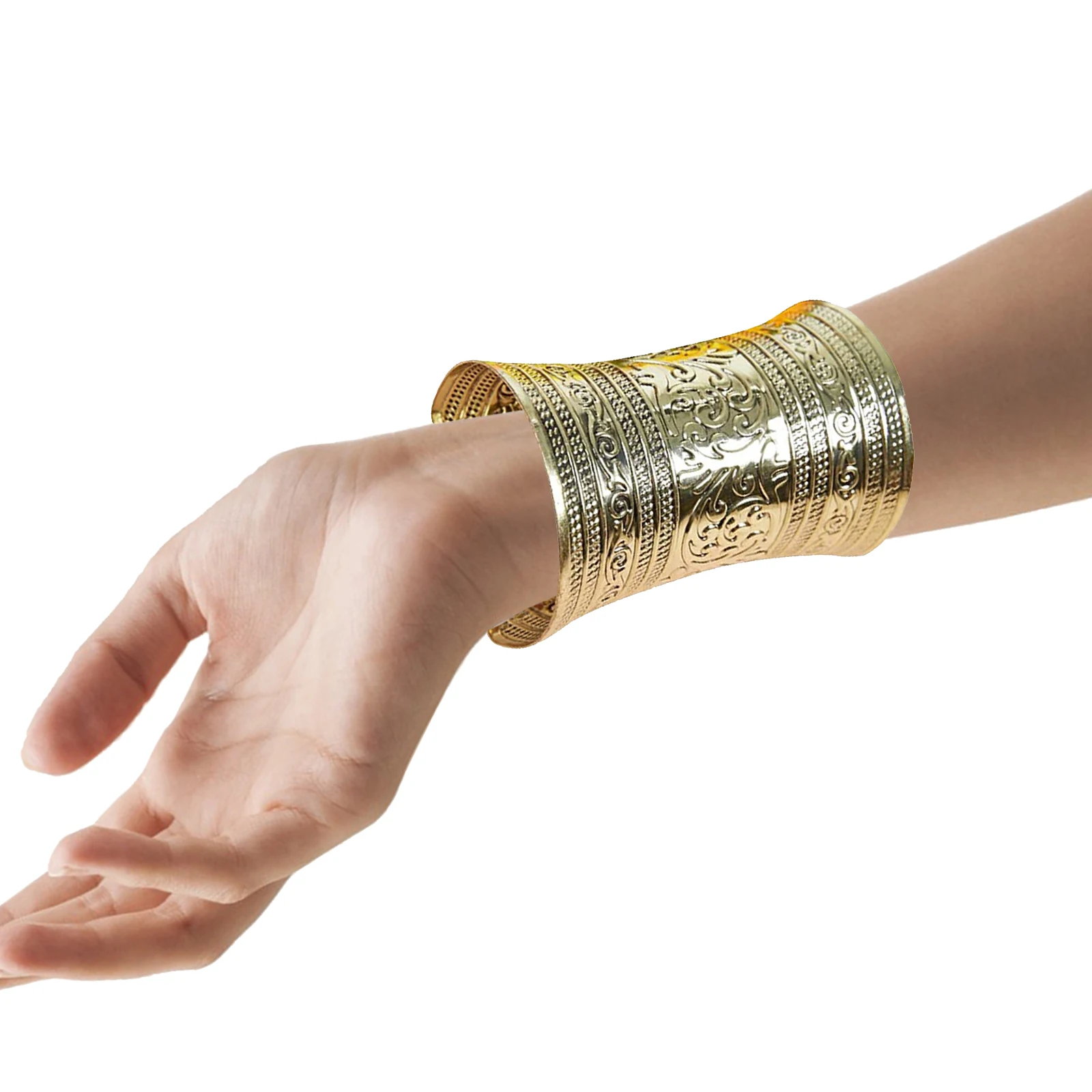 

1pcs Tribal Bracelet Alloy Gold Arm Cuff For Women Upper Arm Jewelry Minimalist Snake Wrist Cuff Costume Accessories Cosplay