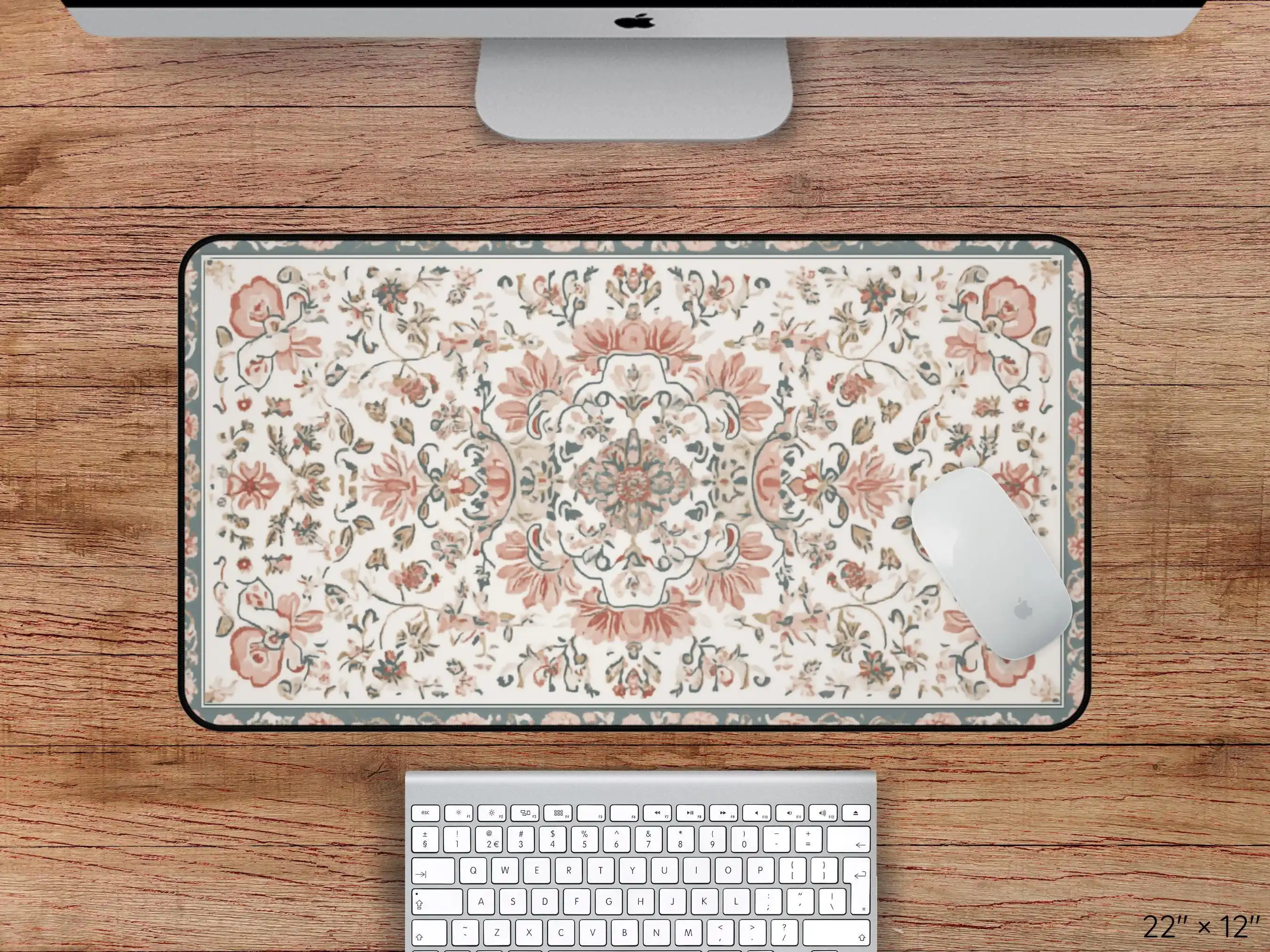 Persian Carpet Desk Mat, Non-slip and Waterproof Mouse Pad, Decorative Desk Mat for Office and Gaming, Perfect Gift for Friends.