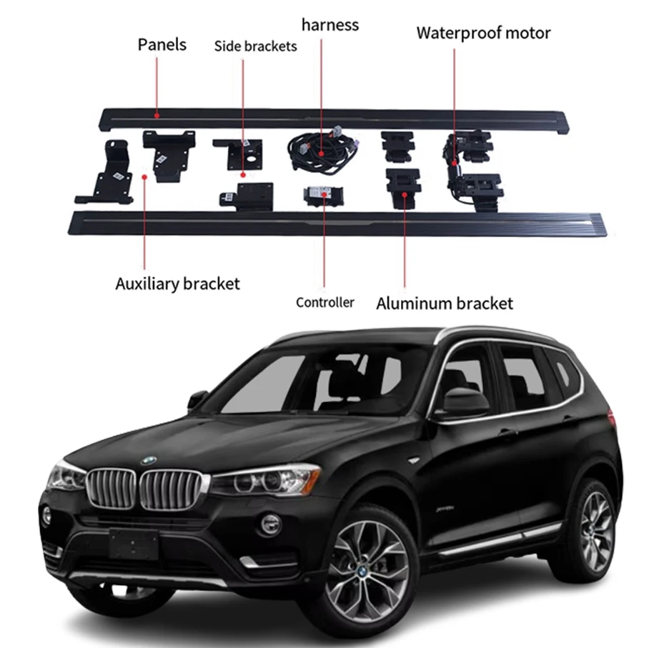 

Для BMW X3 12-17 Автоматическая электрическая выдвижная подножка (порог) с электроприводом, в картонной упаковке, из алюминиевого сплава, для автомобиля