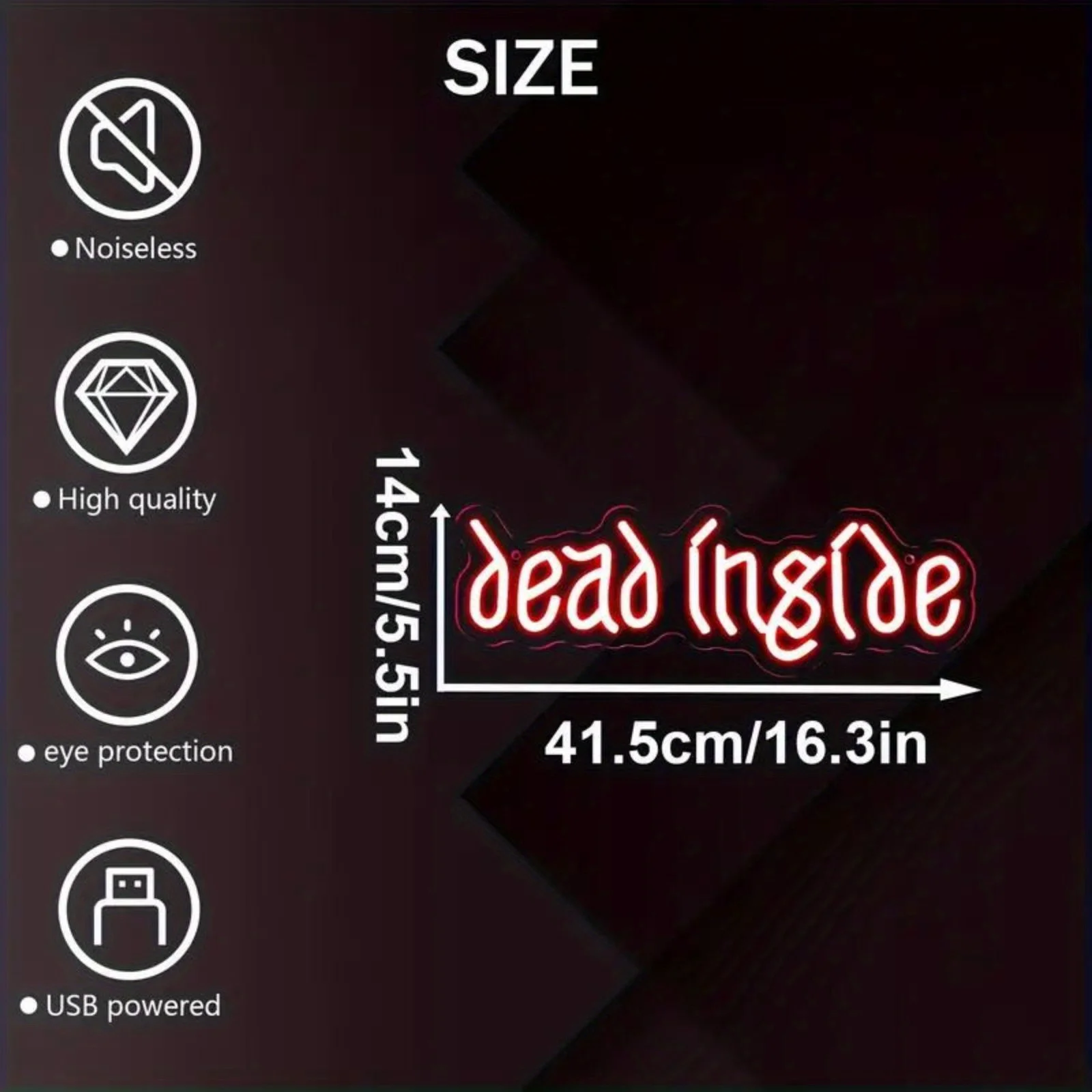 علامة نيون ميتة داخلية، علامة نيون USB لغرفة النوم وحفلات النوم وغريبة للمنزل وجدران الكهف وهدايا آرت ديكو