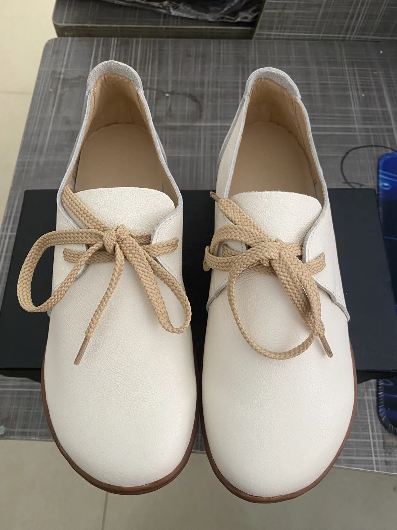 Careaymade-Nieuwe Casual Schoenen Vrouwen Retro-Gusen Vrouwen Platte Zolen Schoenen Zachte Lederen Zachte zolen Lederen Vrouwen Schoenen, 2 Kleuren