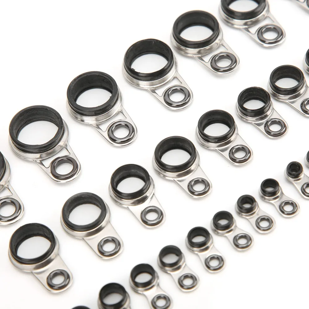 33 قطعة من أدلة صنارة الصيد المصنوعة من الفولاذ المقاوم للصدأ المتينة مع حلقة من السيراميك وأحجام متعددة للعيون وحلقة خط طوف وقضيب قابل للتعديل #4