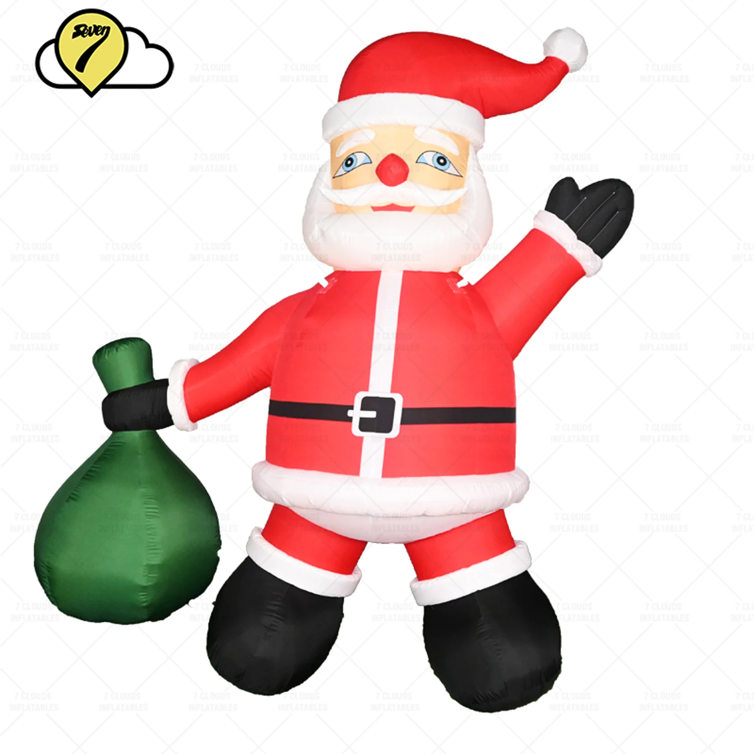 3m Christmas Inflatables Santa Waving Luck Gifts  New Year Outdoor Decoration With LED Lights Model Ornament Party Garden Decor