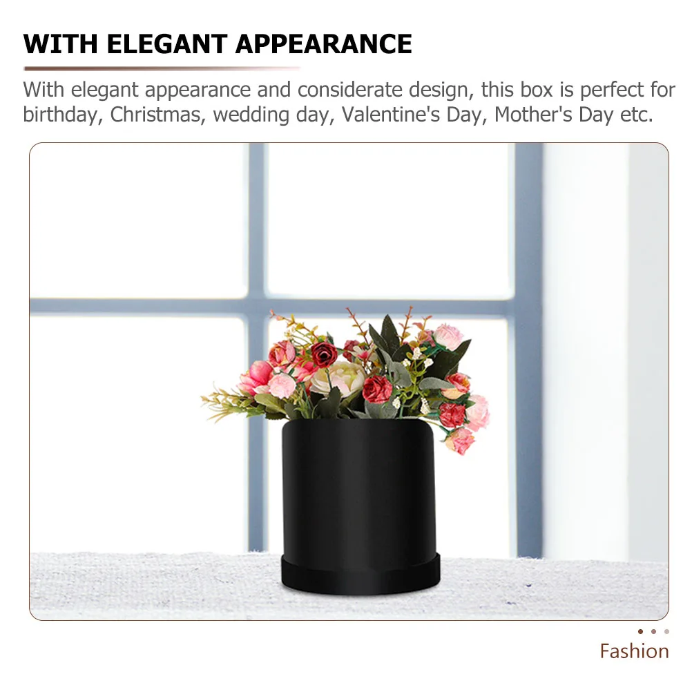 

2pcs Black Round Mini Bouquet Boxes for Flower Arrangements Floral Packaging Gifts Valentine Day Wedding Supplies
