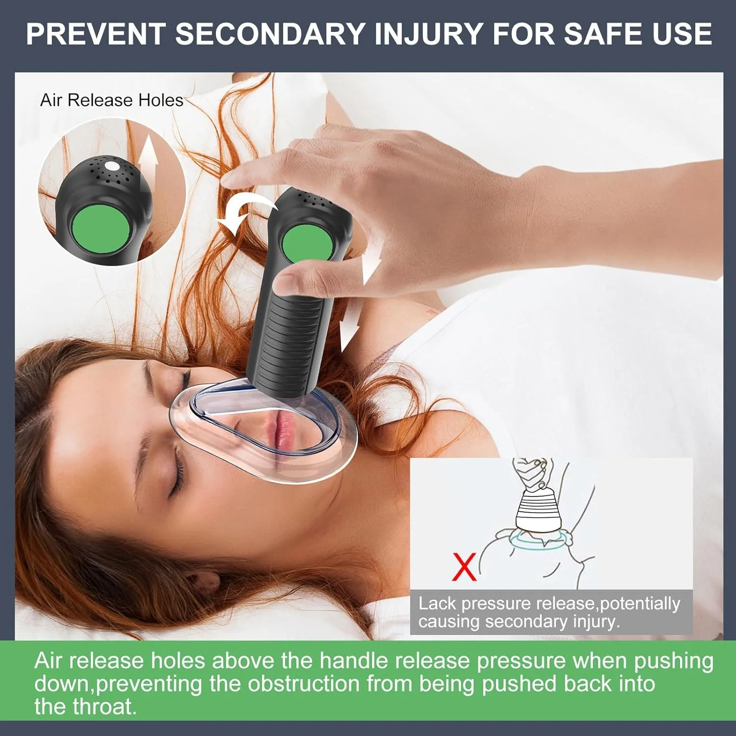 Anti Choking Device 3pcs Face Masks Airway Suction Suffocation First Aid CPR Rescue Adult Child Home Outdoor Emergency