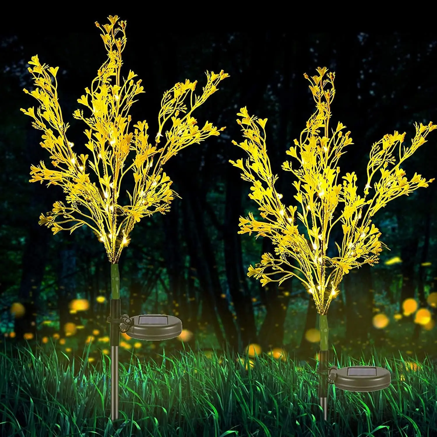 1pc Solar Courtyard Lights for Outdoor Decoration, Solar Flower Lights, Rapeseed Flower Lights, Outdoor Solar Garden Decoration