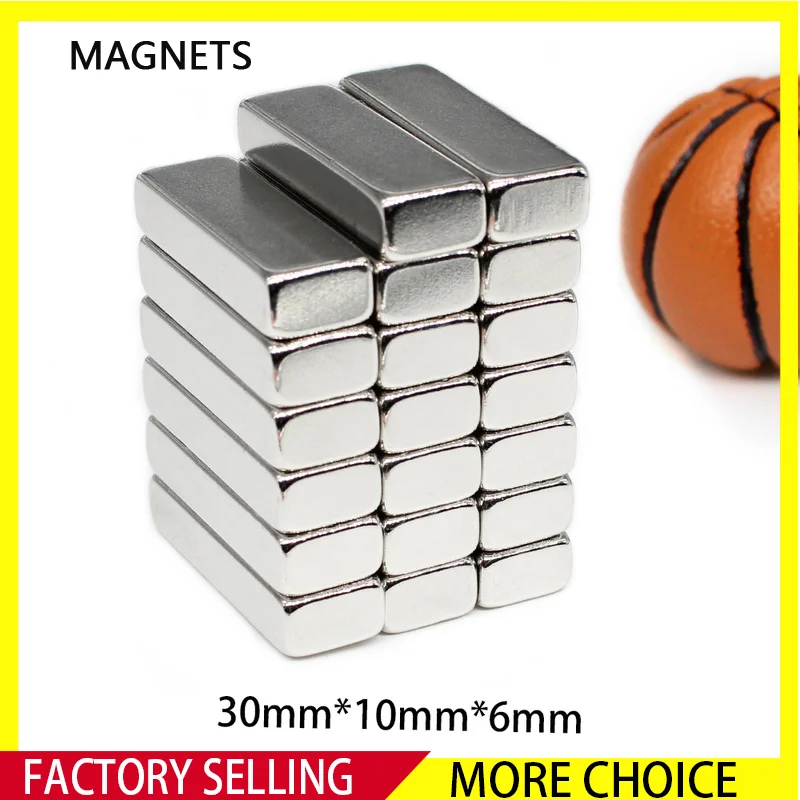 2/5/10/30/50PCS Block Neodymium Magnet 30x10x10 mm Strong Magnetic N35 Powerful imane 30x10x2 30x10x3 30x10x4 30x10x5 30x10x6mm