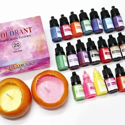 20 colors Candle Wax Pigment Liquid Colorant For DIY Candle Soap Resin Coloring Dye Hademade Craft Jcandle Making Supplies