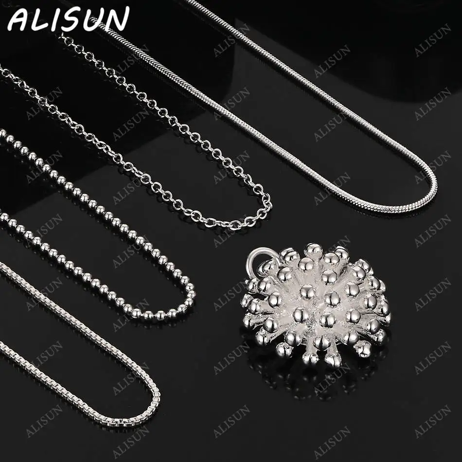 

ALISUN 40-75cm 925 Sterling Silver Design Pendant Necklace For Women Men Charm Trend Birthday Gifts Fashion Party