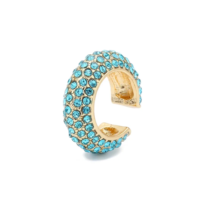 Fashion Geometric Multicolor CZ Crystal Ear Cuff Stackable Earrings