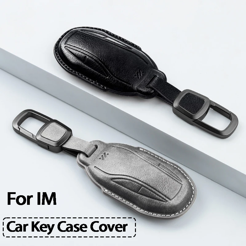 

Leather Key Cover Fob For ZHIJI IM L7 LS7 L6 LS6 Car Remote Control Shell Buckle Auto Key Case Keychain