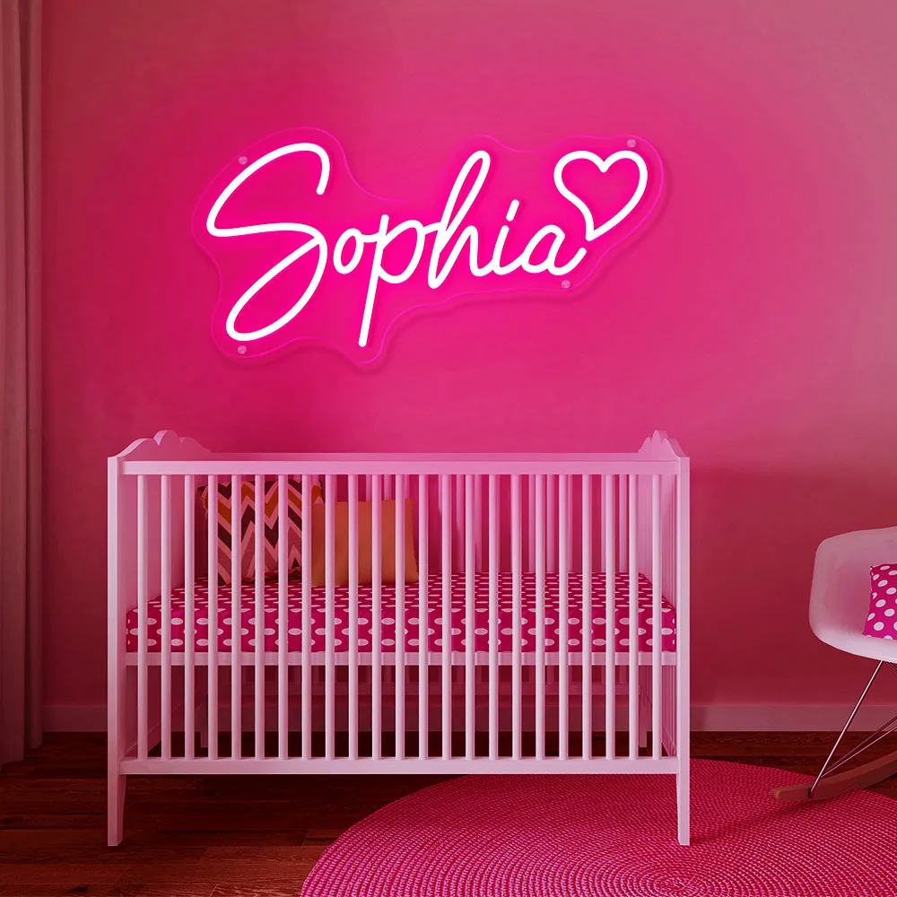 Neon Led Sign Custom Heart Lights Name Sign USB Wedding Birthday Party Wall Decorations Signboard Night Light Home Room Decor