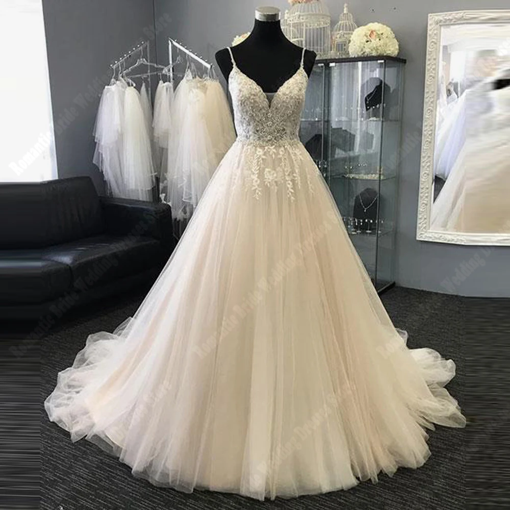 

Elegant Gorgeous Women's Wedding Dresses Beautiful Fluffy Large Skirt Hem Bridal Gowns Beach Party Princess Vestidos De Novias