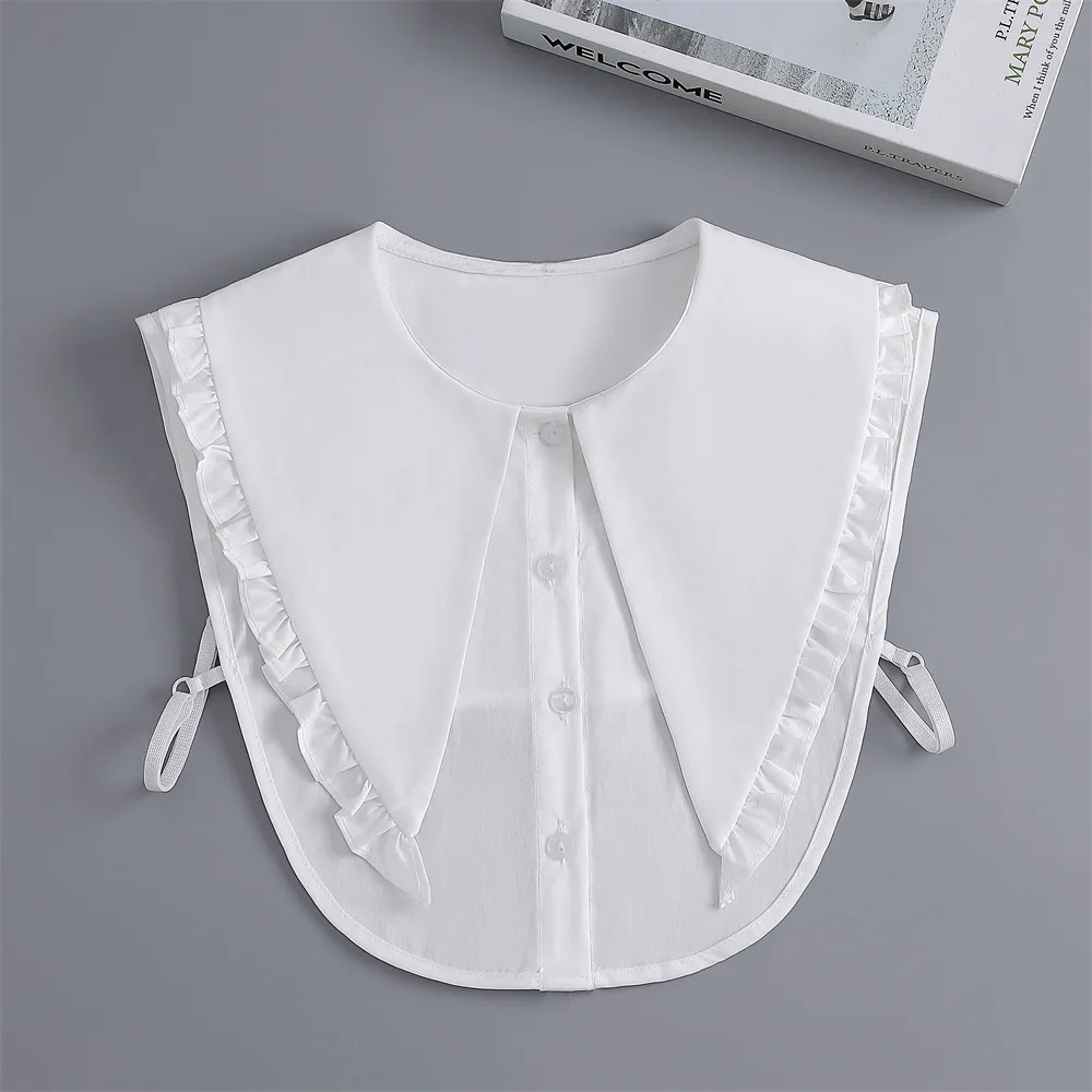 Female Shirt Detachable Doll Fake Collar Shawl for Women Big Lapel False Collar Shoulder Wrap Bowknots Lace Necklace Mini Cape