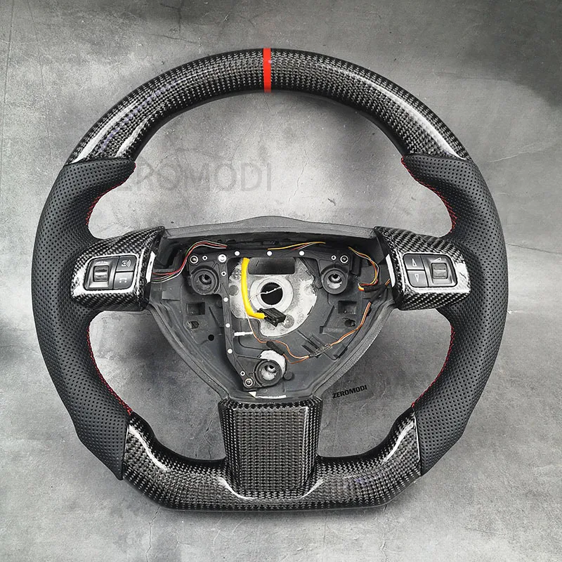 Carbon Fiber Leather Flat bottom Steering wheel For VAUXHALL OPEL ASTRA H III VXR