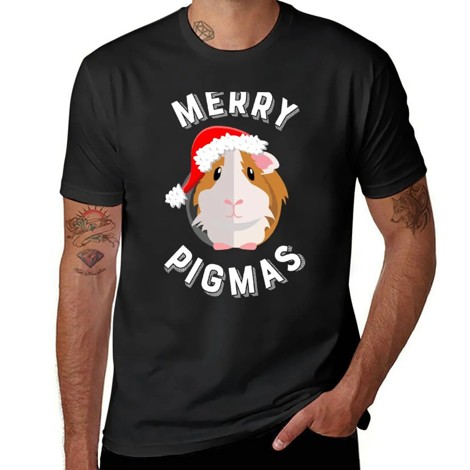 Merry Pigmas, Cute and Funny Guinea Pig Christmas Design T-Shirt summer clothes Aesthetic clothing mens t shirts casual stylish