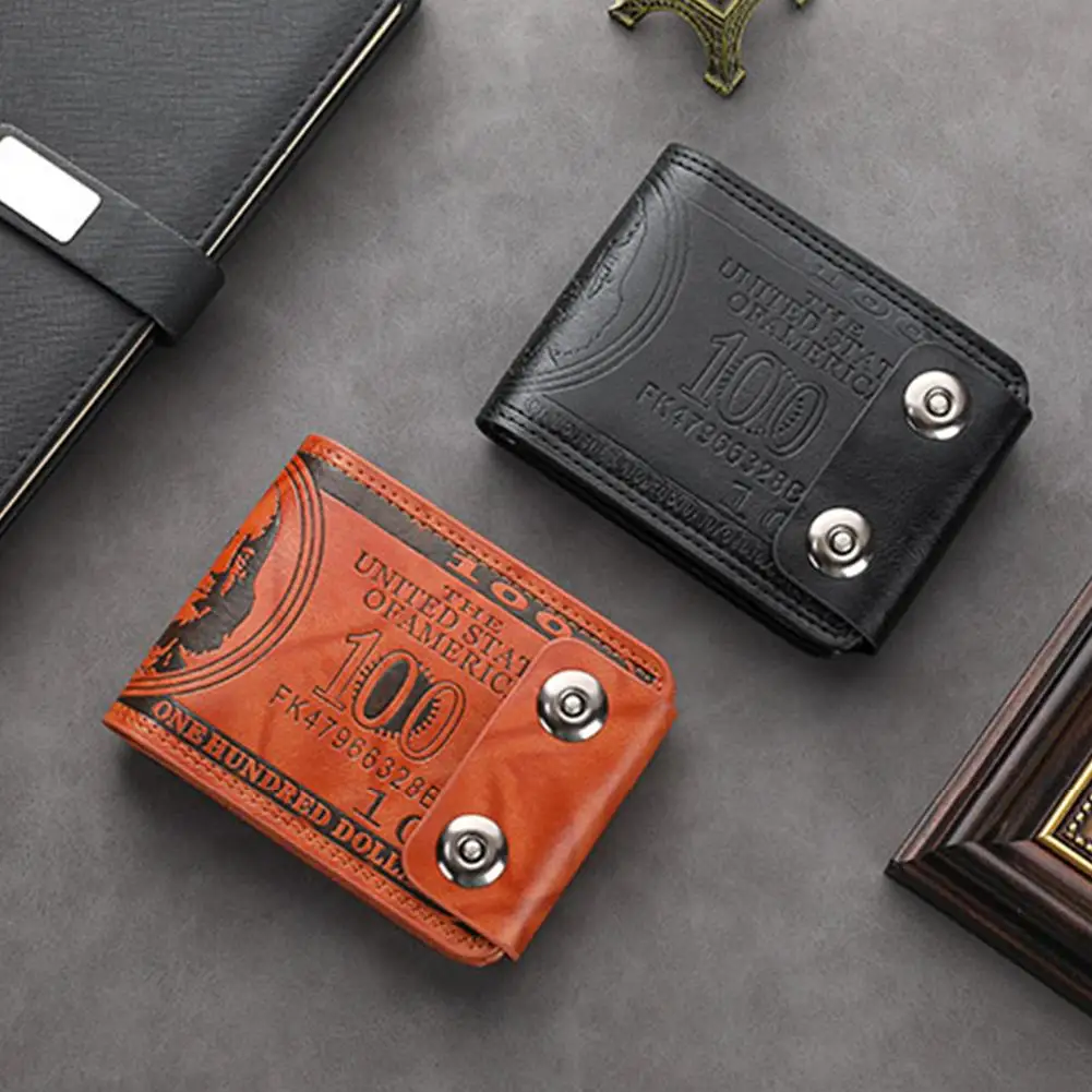 Slim Mini Dollar Print Wallet for Men Compact Front Pocket Money Clip with Magnetic Snap and Card Organizer