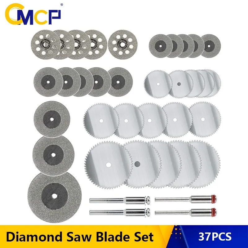 CMCP Diamond Saw Blade Set 37pcs Wood Metal Mini Saw Blade Resin Cut-Off Wheels for Dremel Rotary Tools Power Tool Set