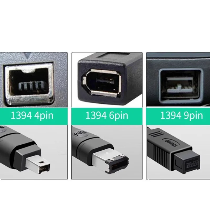 EEE 1394 FireWire 800 - FireWire 400 Cable 9pin To 9pin 6pin 4pin & 6pin 4pin To 4pin ILink IEEE 1394B Cable