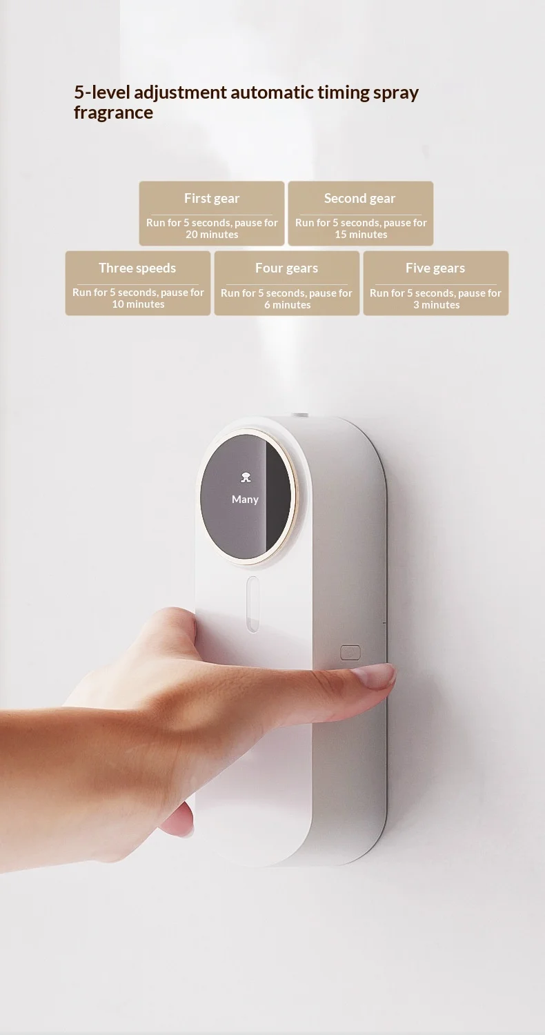 

Автоматический сенсорный аромадиффузор для дома, настенный, с USB-зарядкой, для ароматизации и дезодорации воздуха