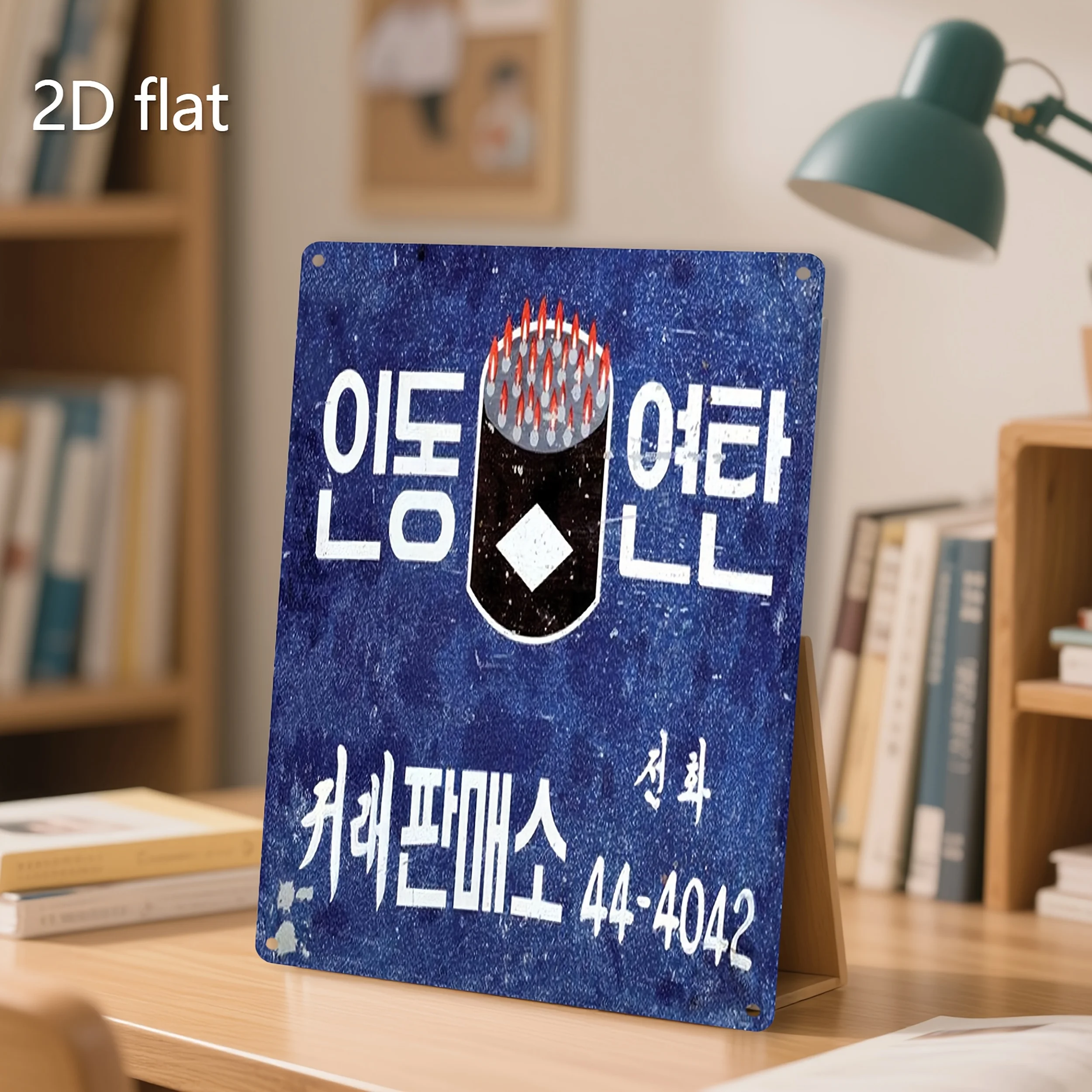 Vintage Retro Korean Fast Product Advertisement Metal Plaque - Weather-Resistant Iron Wall Art with Pre-Drilled Holes,   Indoo