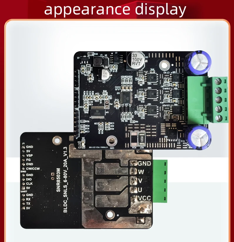 DC 6-80V BLDC Three Phase DC Brushless Motor Controller PWM High Power 1600W 20A Hall Motor Control Driver Board Motor Regulator