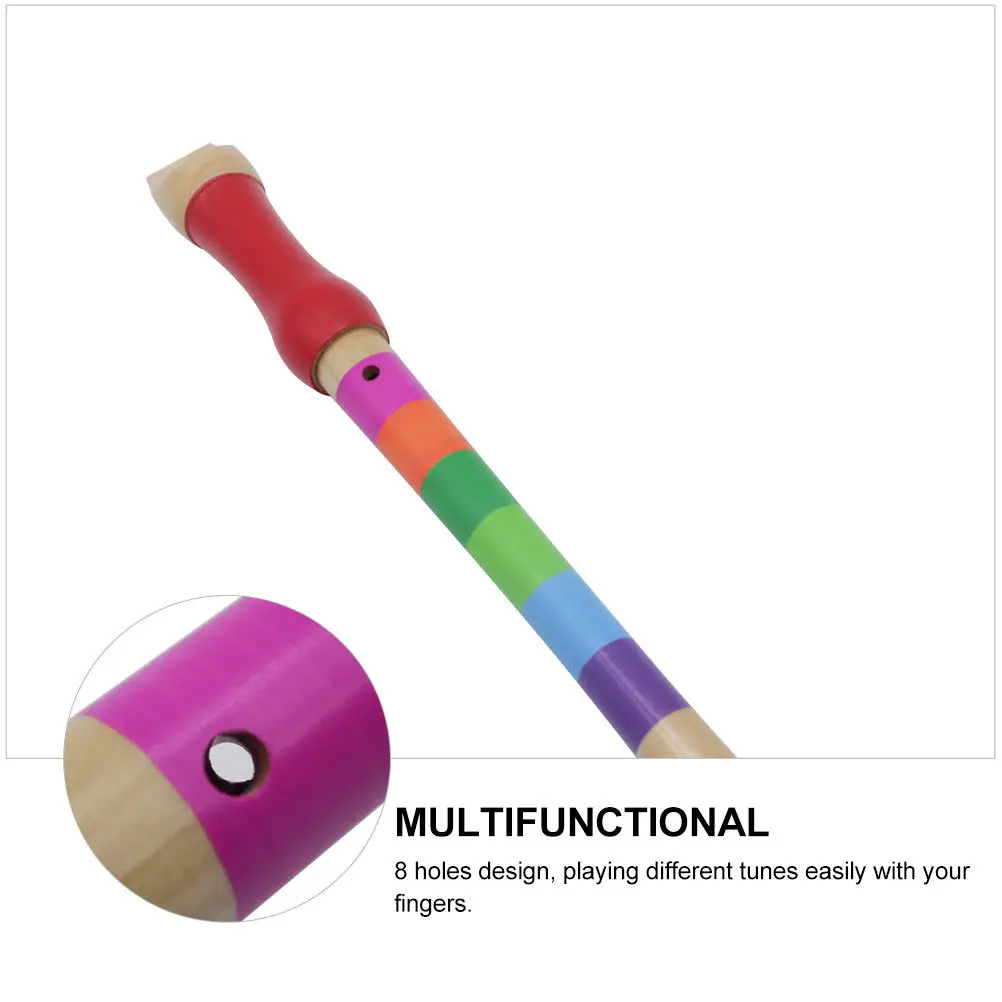 1 Buah Klarinet Kayu Warna-warni Soprano Recorder 8 Lubang Seruling Musik Instrumen Praktis untuk Anak-anak Klarinet Kayu