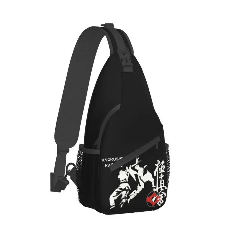 Kyokushi kárate Kumite Scene Sling Crossbody Chest Bag para hombres, Cool Fighter, artes marciales, mochila de hombro para viajes y ciclismo