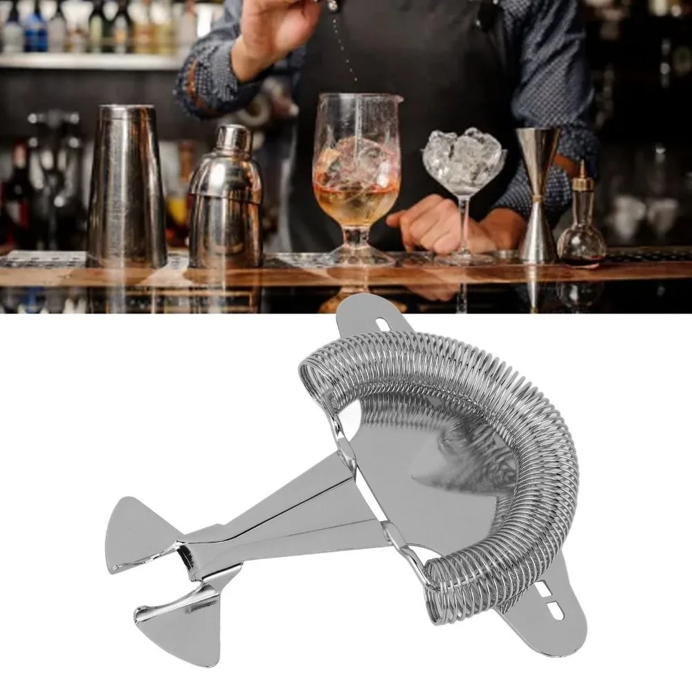 Preserve Taste 304 Stainless Steel Ice Filter Flexible Spring Fighter Plane Cocktail Strainer Beverage Strainer Bartenders